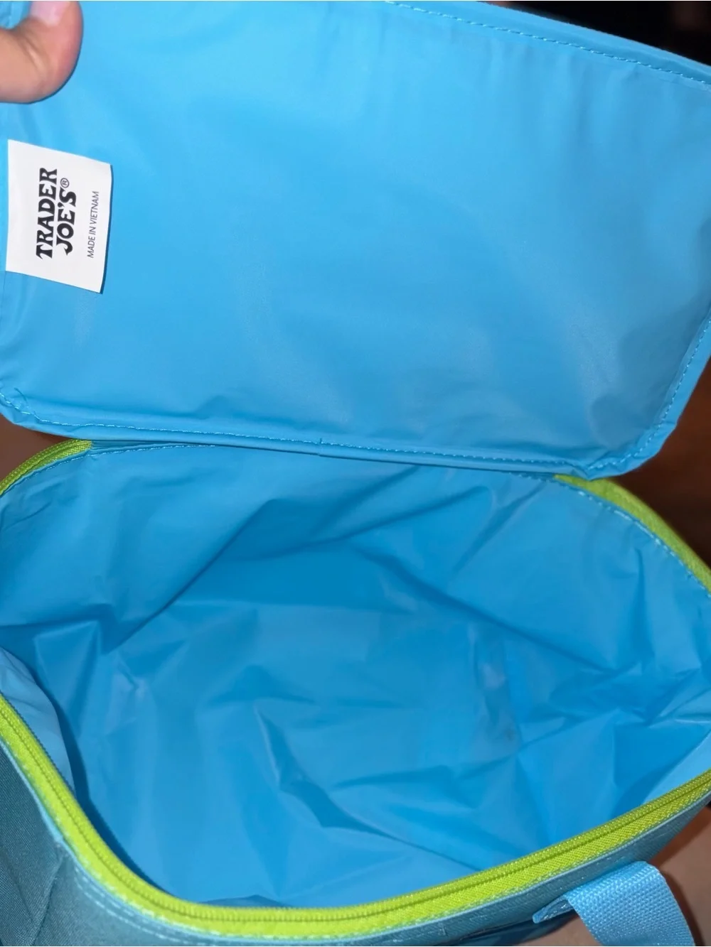 Trader Joe's Blue Insulated Lunch Tote - Tropical Design